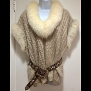 Fox Fur Vintage Nordstrom 1979 Vest/Top Cable Wool